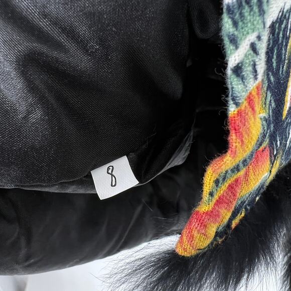 Y2k Happy Rhyme Fur Trim Peacock Ploral Print Kimono Style Short Sleeve Jacket - Picture 5 of 6